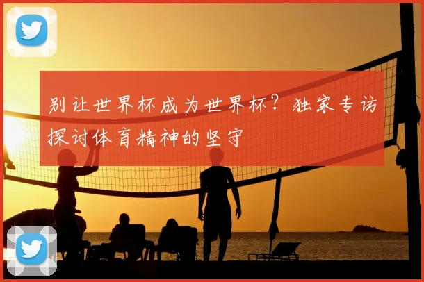 别让世界杯成为世界杯？独家专访探讨体育精神的坚守