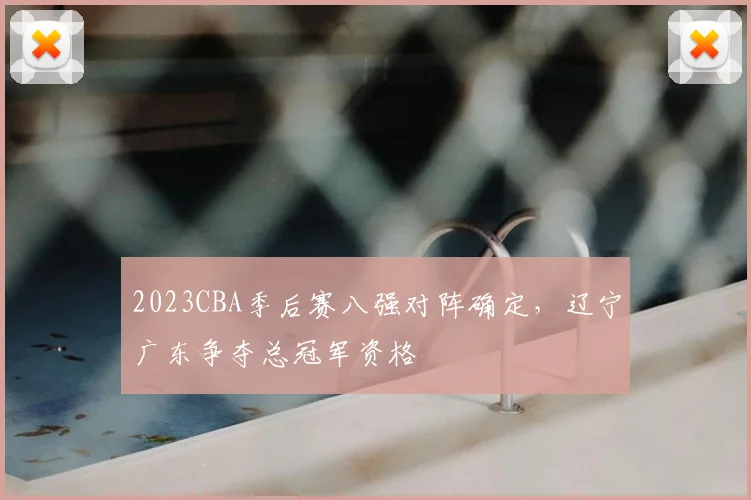 2023CBA季后赛八强对阵确定，辽宁广东争夺总冠军资格